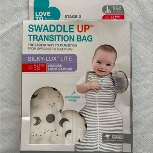 Love to dream Swaddle Up Transition Bag - Grey & White with Moon Print
